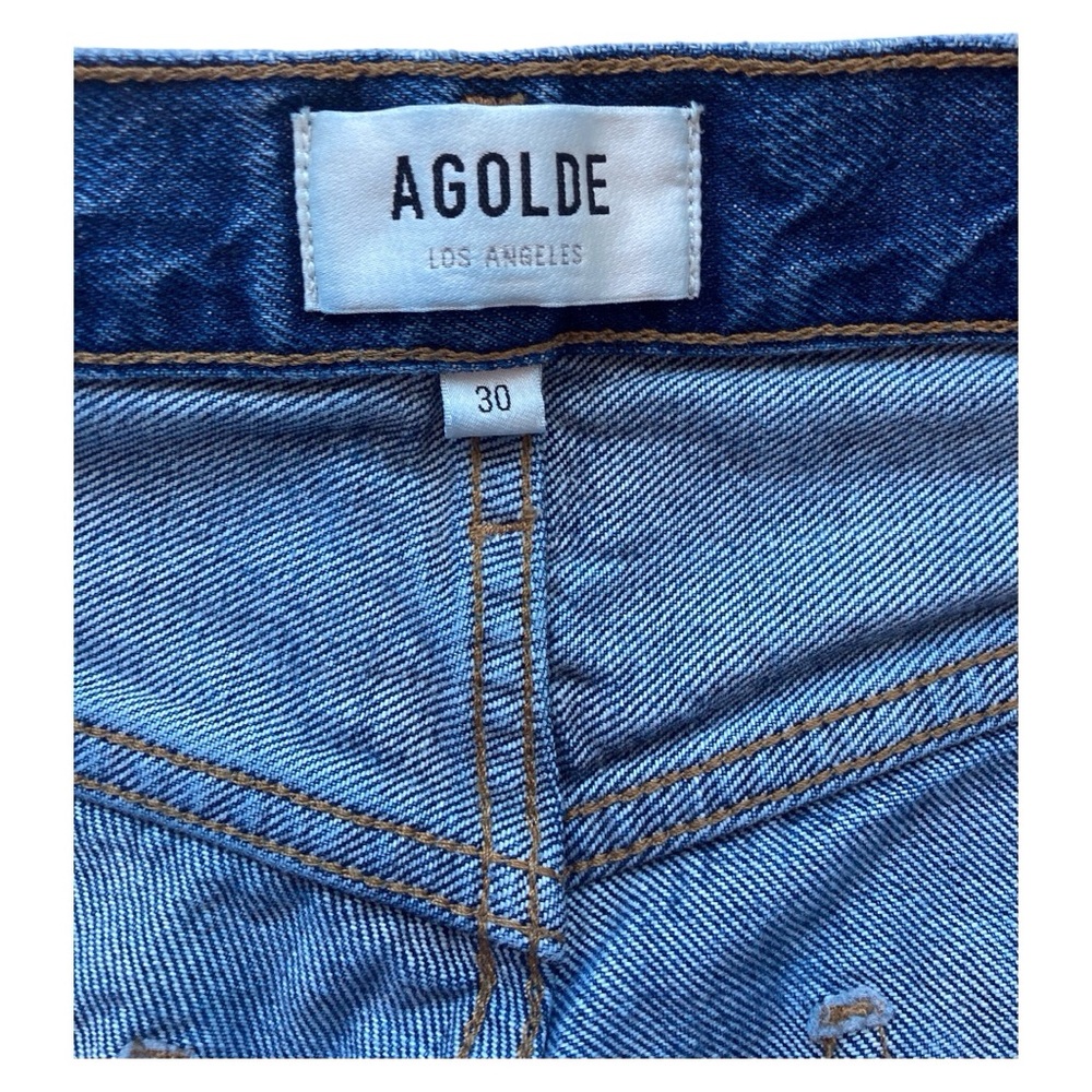 AGOLDE 90s Pinch Waist Jeans High Rise Rigid denim Straight Leg Button Fly Sz 30 - Picture 8 of 12